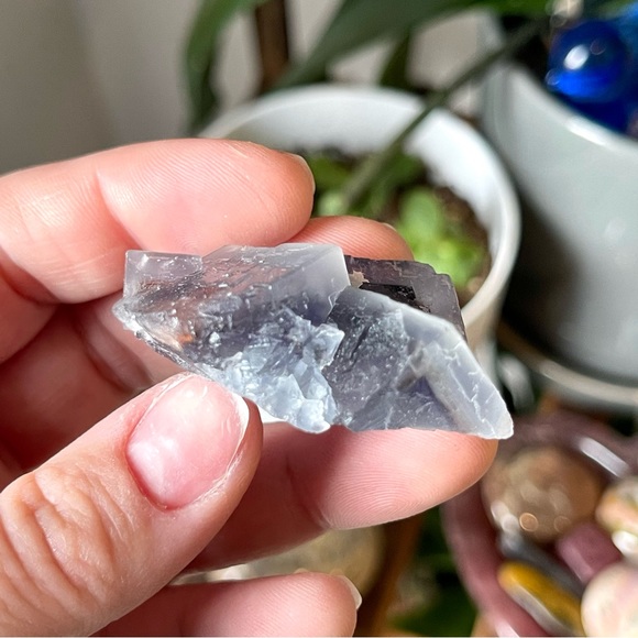 💜Etched Cube Window Phantom Fluorite Crystal Specimen💜 - Picture 6 of 6